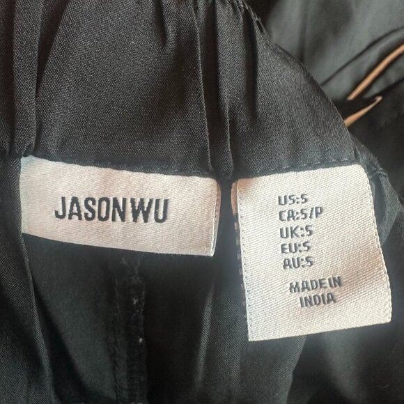 Jason Wu Black Flare Leg Pants White Side Stripe Accents Split Size Small Womens - Picture 11 of 11